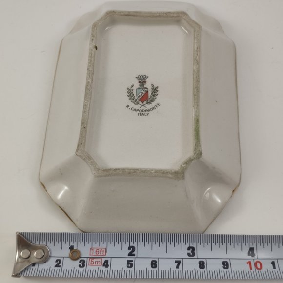 Vintage Capodimonte Blue and White Ashtray Italy - Picture 5 of 6